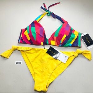 Piombo Bikini Set Yellow Geometric XL Women’s Beachwear 2 Piece New